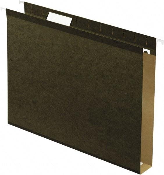 Pendaflex - 8-1/2 x 11", Letter Size, Standard Green, Hanging File Folder - 11 Point Stock, 1/5 Tab Cut Location - Exact Tool & Supply