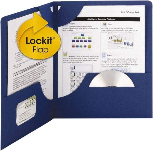 SMEAD - 11 x 8 1/2", Legal, Dark Blue, Pocket Folders - Exact Tool & Supply