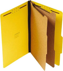 UNIVERSAL - 9-1/2 x 14-1/2", Legal, Yellow, Classification Folders with Top Tab Fastener - 25 Point Stock, Right of Center Tab Cut Location - Exact Tool & Supply