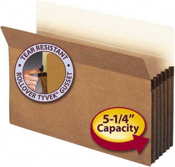 SMEAD - 9-1/2 x 14-1/2", Legal, Redrope, 5-1/4" Expanding Wallet - 11 Point Stock, Straight Tab Cut Location - Exact Tool & Supply