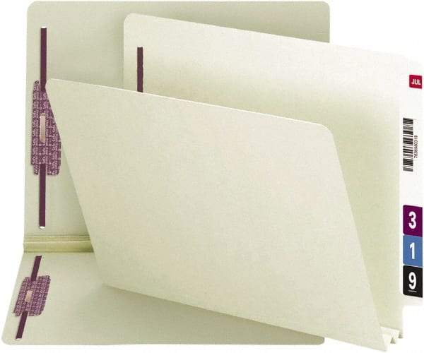 SMEAD - 8-1/2 x 11", Letter Size, Gray-Green, File Folders with End Tab - 25 Point Stock, Straight Tab Cut Location - Exact Tool & Supply