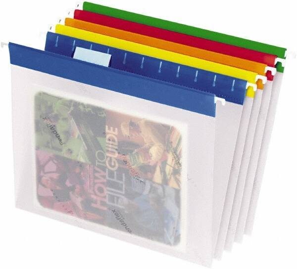 Pendaflex - 8-1/2 x 11", Letter Size, Assorted Colors, Hanging File Folder - 1/5 Tab Cut Location - Exact Tool & Supply
