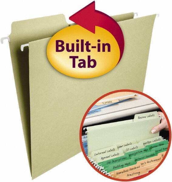SMEAD - 8-1/2 x 11", Letter Size, Moss, Hanging File Folder - 11 Point Stock, 1/3 Tab Cut Location - Exact Tool & Supply