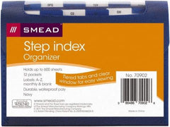 SMEAD - 8-1/2 x 11", Letter Size, Navy, Index Folder - 1/6 Tab Cut Location - Exact Tool & Supply
