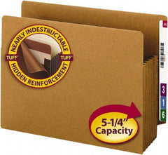 SMEAD - 8-1/2 x 11", Letter Size, Redrope, 5-1/4" Expanding Wallet - Straight Tab Cut Location - Exact Tool & Supply