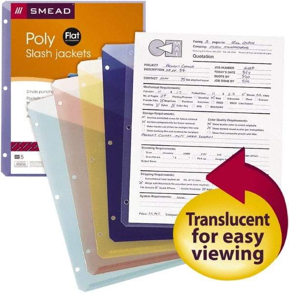 SMEAD - 8-1/2 x 11", Letter Size, Assorted Colors, Classification Folders with End Tab Fastener - Exact Tool & Supply