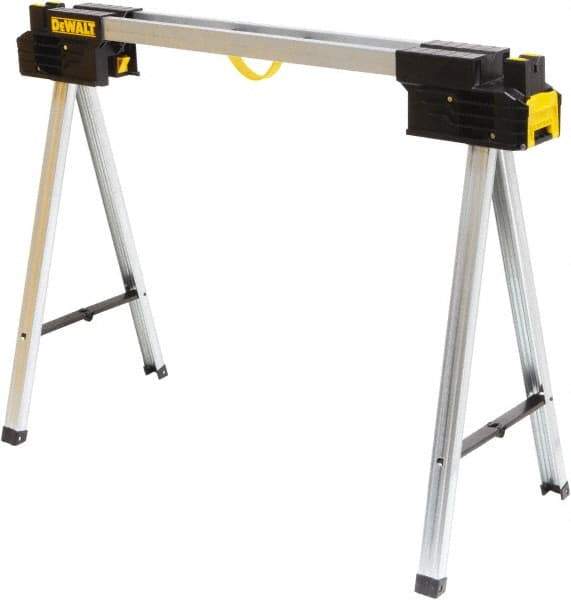 DeWALT - Ladder Folding Sawhorse - Black/Silver, Use with Lumber - Exact Tool & Supply