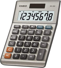 Casio - 8-Digit LCD Financial Calculator - 8 x 1 Display Size, Silver, Battery & Solar Powered, 1-1/2" Long x 5-3/4" Wide - Exact Tool & Supply