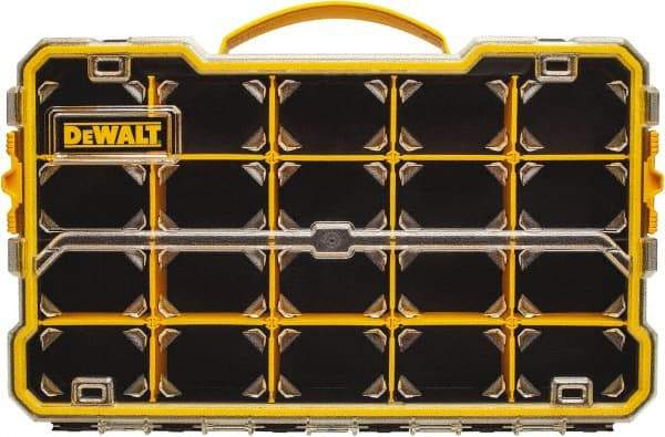 DeWALT - 11" Wide x 2-7/8" High x 17-3/8" Deep, Small Parts Compartment Box - Plastic Frame, 20 Compartments, 2-7/8" High Bin - Exact Tool & Supply