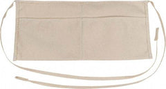 Proto - 28 to 52" Waist Apron - 2 Pocket, 6" Wide, Off White, Polyester - Exact Tool & Supply