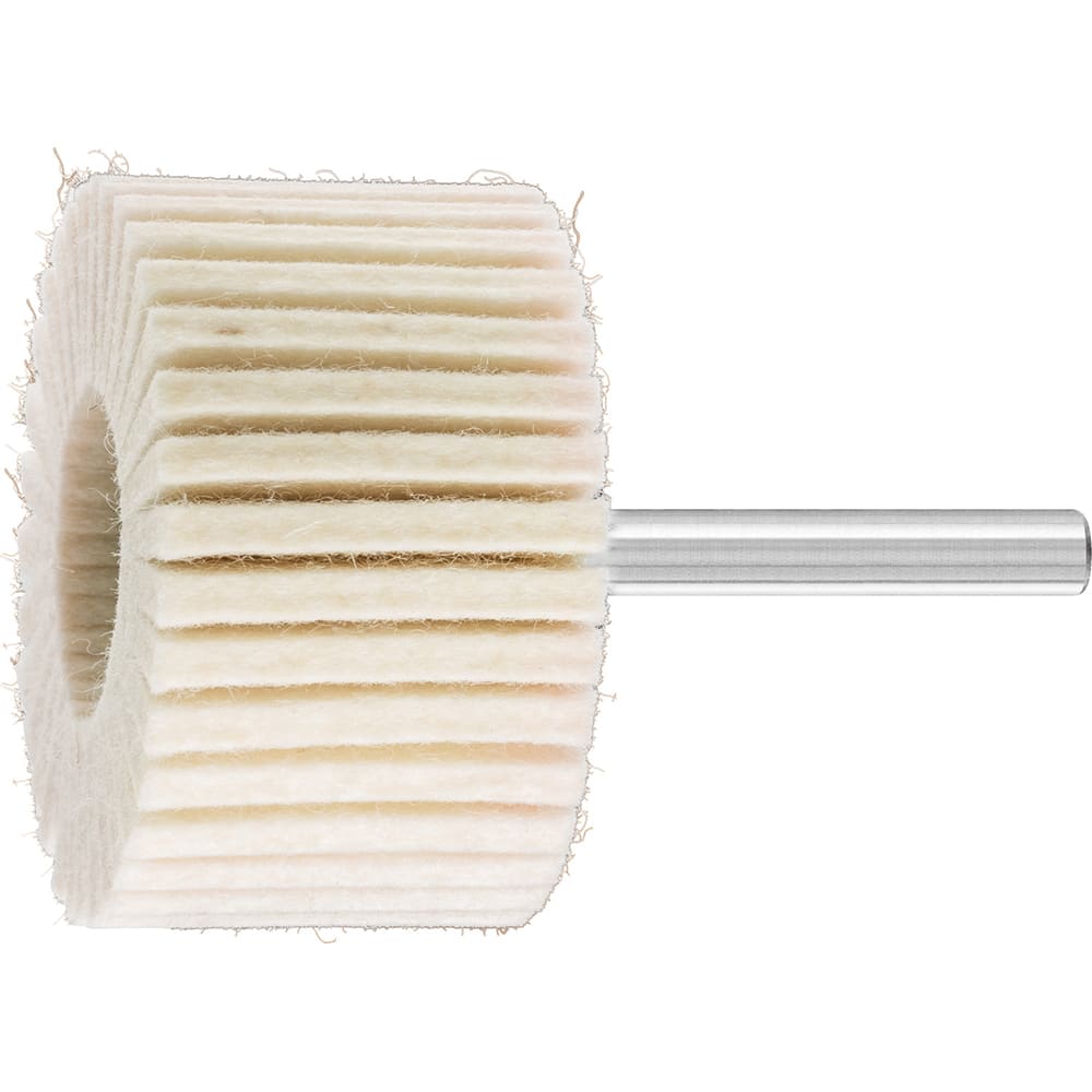 PFERD - Mounted Flap Wheels; Abrasive Type: Coated ; Outside Diameter (Inch): 2 ; Face Width (Inch): 1 ; Abrasive Material: Felt ; Grade: Hard ; Mounting Type: 1/4" Shank - Exact Tool & Supply