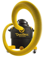 Dustless Technologies - 16 Gal Plastic Tank, Electric Powered Wet/Dry Vacuum - 5 Peak hp, 120 Volt, 11.5 Amps, 12' Hose Fitting, Cloth Filter, Accessories Included - Exact Tool & Supply