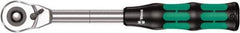 Wera - 1/2" Drive Pear Head Ratchet - Chrome Vanadium Finish, 11" OAL, 72 Gear Teeth, Ergonomic Cushion Grip Handle - Exact Tool & Supply