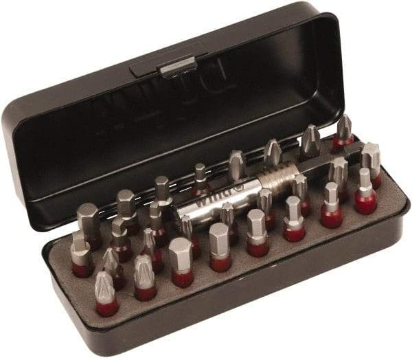 Wiha - Bit Set - #1 to #3, 1/4" Drive, 1/8 to 1/4" Hex, Phillips, Hex, Torx, Square, Pozidriv Point - Exact Tool & Supply