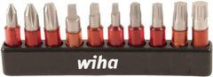 Wiha - Bit Set - #1 to #3, 1/4" Drive, Phillips, Square, Torx Point - Exact Tool & Supply