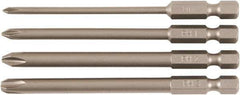 Wiha - 4 Piece, Bit Set - 1/4" Drive, Phillips Point - Exact Tool & Supply