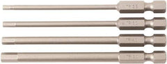 Wiha - 4 Piece, Bit Set - 1/4" Drive, Hex Point - Exact Tool & Supply