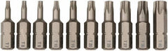 Wiha - 10 Piece, 1/4" Drive Screwdriver Insert Bit Set - T7 to T40 Torx - Exact Tool & Supply