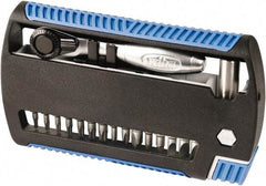 Wiha - 17 Piece, 1/4" Drive Screwdriver 1/4" Bit Ratchet Bit Set - #0 to #2 Phillips, T7 to T20 Torx, 4.5, 5.5 & 6mm Slotted - Exact Tool & Supply