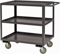 Durham - 2,400 Lb Capacity, 48" Wide x 18" Long x 37-5/8" High Service Cart - 2 Shelf, Steel, 2 Rigid/2 Swivel Casters - Exact Tool & Supply