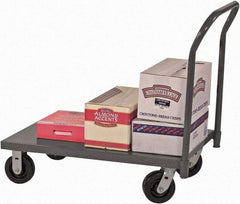 Durham - 2,000 Lb Capacity Steel Platform Truck - Steel Deck, 60" OAW, 9" Platform Height, Phenolic Casters - Exact Tool & Supply