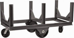 Durham - 4,000 Lb Capacity Steel Bar Cradle Truck - Steel Deck, 60" OAW, Phenolic Casters - Exact Tool & Supply