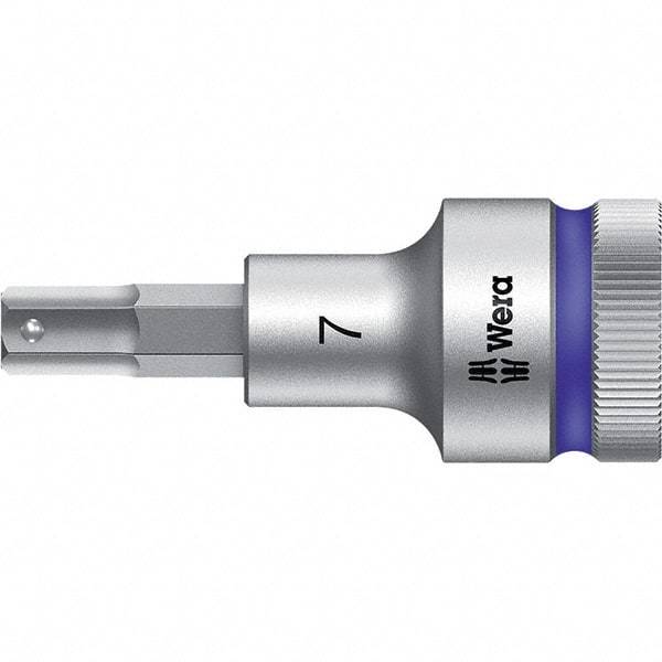 Wera - 1/2" Drive, 7mm Hex Bit Socket - 2-23/64" OAL - Exact Tool & Supply