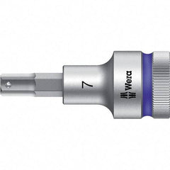 Wera - 1/2" Drive, 7mm Hex Bit Socket - 2-23/64" OAL - Exact Tool & Supply