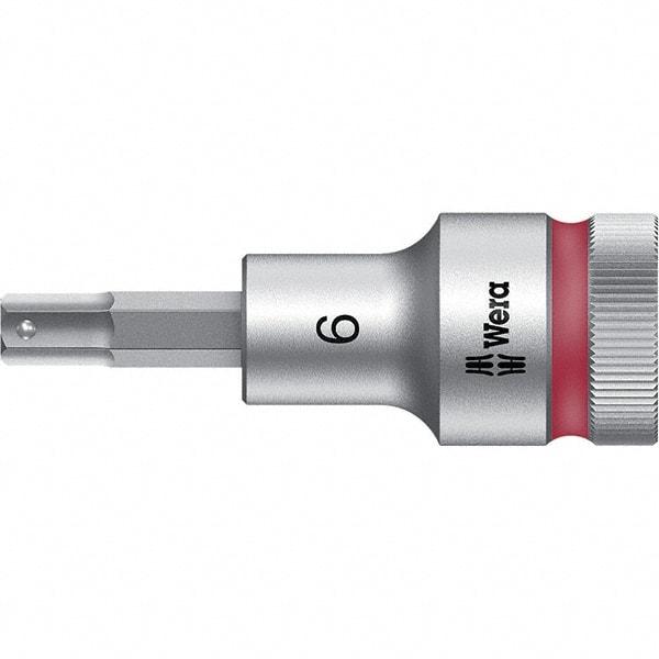 Wera - 1/2" Drive, 6mm Hex Bit Socket - 2-23/64" OAL - Exact Tool & Supply