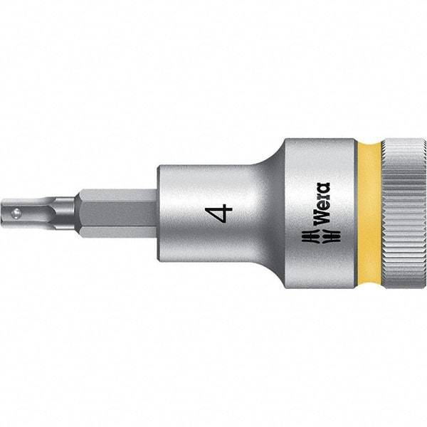 Wera - 1/2" Drive, 4mm Hex Bit Socket - 2-23/64" OAL - Exact Tool & Supply
