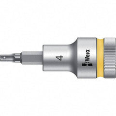 Wera - 1/2" Drive, 4mm Hex Bit Socket - 2-23/64" OAL - Exact Tool & Supply