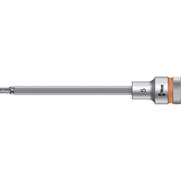 Wera - 1/2" Drive, 5mm Hex Bit Socket - 5-33/64" OAL - Exact Tool & Supply