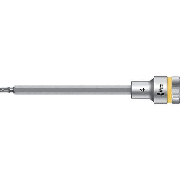 Wera - 1/2" Drive, 4mm Hex Bit Socket - 5-33/64" OAL - Exact Tool & Supply