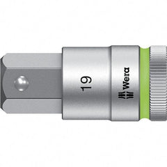 Wera - 1/2" Drive, 19mm Hex Bit Socket - 2-23/64" OAL - Exact Tool & Supply
