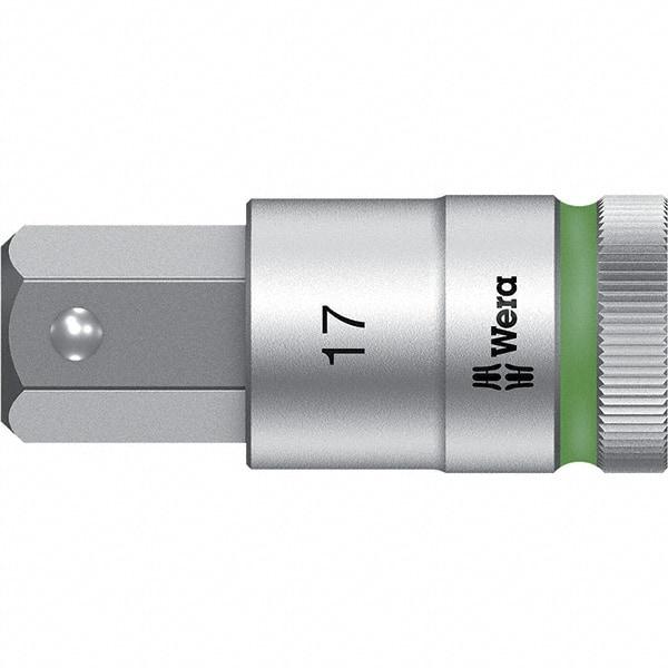 Wera - 1/2" Drive, 17mm Hex Bit Socket - 2-23/64" OAL - Exact Tool & Supply