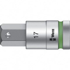 Wera - 1/2" Drive, 17mm Hex Bit Socket - 2-23/64" OAL - Exact Tool & Supply