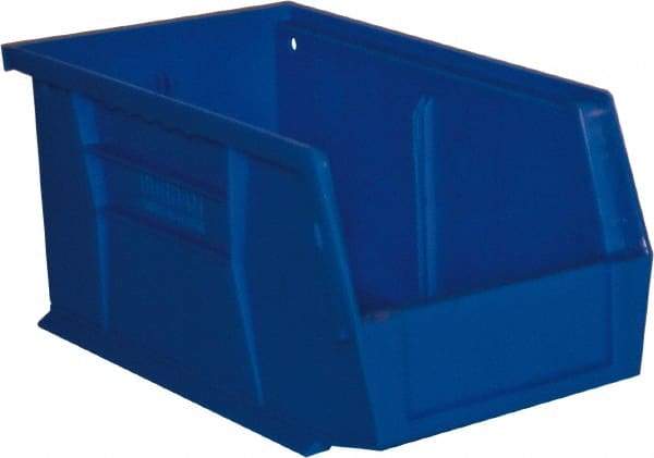 Durham - 11-3/8" Deep, Blue Plastic Hang and Stack Bins - 5" High x 5-1/2" Wide x 11-3/8" Long - Exact Tool & Supply