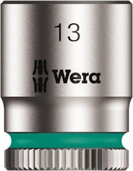 Wera - 1/4" Drive, Shallow Socket - 6 Points, 17/24" OAL - Exact Tool & Supply