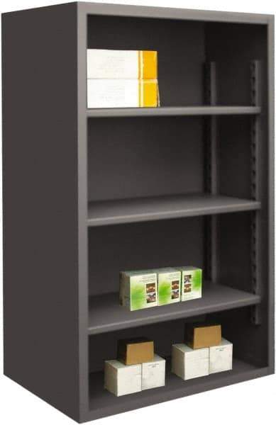 Durham - 3 Shelves, 4,950 Lb Capacity, Closed Shelving System - 60" Wide x 24" Deep x 60" High, Gray - Exact Tool & Supply