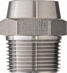 Made in USA - 1-1/2" Grade 316 Stainless Steel Pipe Hex Nipple - MNPT x Butt Weld End Connections, 1,000 psi - Exact Tool & Supply