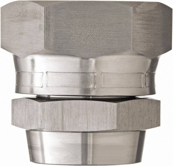 Made in USA - 1-1/2" Grade 316 Stainless Steel Pipe Swivel - Female JIC x Butt Weld End Connections, 2,400 psi - Exact Tool & Supply