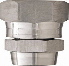 Made in USA - 1-1/2" Grade 316 Stainless Steel Pipe Swivel - Female JIC x Butt Weld End Connections, 2,400 psi - Exact Tool & Supply