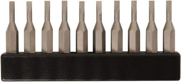 Wiha - 4mm Blade, 5/32" Drive Slotted Screwdriver Bit - 1-7/64" OAL - Exact Tool & Supply