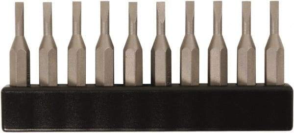 Wiha - 3.5mm Blade, 5/32" Drive Slotted Screwdriver Bit - 1-7/64" OAL - Exact Tool & Supply