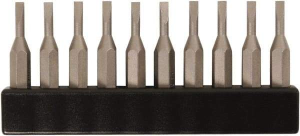 Wiha - 2.5mm Blade, 5/32" Drive Slotted Screwdriver Bit - 1-7/64" OAL - Exact Tool & Supply