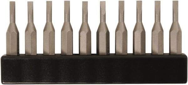 Wiha - 0.8mm Blade, 5/32" Drive Slotted Screwdriver Bit - 1-7/64" OAL - Exact Tool & Supply