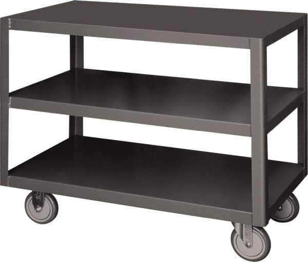 Durham - Mobile Table - Steel, Fixed Leg, Gray, 72" Long x 36" Deep x 30-1/4" High - Exact Tool & Supply
