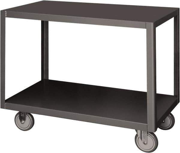 Durham - Mobile Table - Steel, Fixed Leg, Gray, 48" Long x 30" Deep x 30-1/4" High - Exact Tool & Supply
