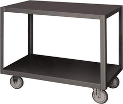 Durham - Mobile Table - Steel, Fixed Leg, Gray, 48" Long x 30" Deep x 30-1/4" High - Exact Tool & Supply