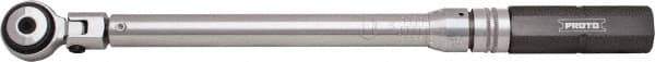 Proto - 3/8" Drive Click Type Torque Wrench - 10 Ft/Lb to 100 Ft/Lb Torque, 16-9/16" OAL, 1 Ft/Lb Graduation, Pear Head - Exact Tool & Supply